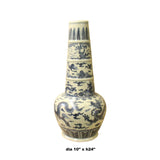 Chinese Oriental Ceramic Cream White Dragon Graphic Vase cs4638S