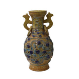 Handmade Ceramic Yellow Dimensional Flower Pattern Vase