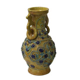 Handmade Ceramic Yellow Dimensional Flower Pattern Vase