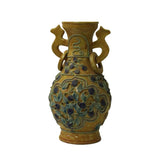 Handmade Ceramic Yellow Dimensional Flower Pattern Vase