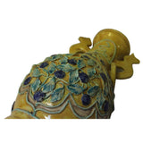 Handmade Ceramic Yellow Dimensional Flower Pattern Vase