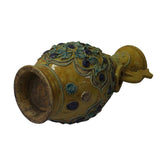 Handmade Ceramic Yellow Dimensional Flower Pattern Vase