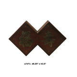 Chinese Distressed Brown Lacquer Double Rhombus Fok Shou Box cs4669S