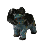Oriental Chinese Metal Blue Enamel Cloisonne Elephant Figure cs4720S