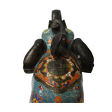 Oriental Chinese Metal Blue Enamel Cloisonne Elephant Figure cs4720S