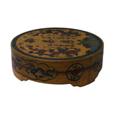 Chinese Distressed Yellow Characters Graphic Round Shape Box cs4747S