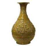 Handmade Ceramic Yellow Dimensional Flower Pattern Vase