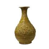 Handmade Ceramic Yellow Dimensional Flower Pattern Vase