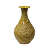 Handmade Ceramic Yellow Dimensional Flower Pattern Vase