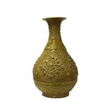 Handmade Ceramic Yellow Dimensional Flower Pattern Vase