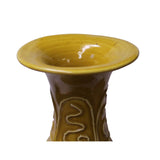 Handmade Ceramic Yellow Dimensional Flower Pattern Vase