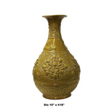 Handmade Ceramic Yellow Dimensional Flower Pattern Vase