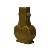 Handmade Chinese Ceramic Distressed Yellow Outline Graphic Vase cs4762S