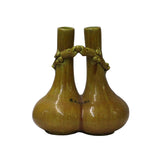 Handmade Chinese Ceramic Distressed Yellow Dragon Motif Vase cs4766S