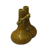 Handmade Chinese Ceramic Distressed Yellow Dragon Motif Vase cs4766S