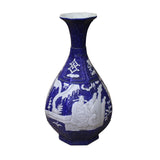 Handmade Ceramic Blue White Dimensional Pattern Vase Jar cs4772S