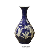 Handmade Ceramic Blue White Dimensional Pattern Vase Jar cs4772S