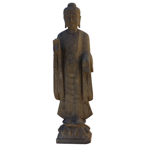 large size stone standing Buddha statue