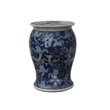 indoor - outdoor blue and white stool