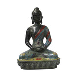 Chinese Metal Blue Enamel Cloisonne Sitting Buddha Statue cs4796S