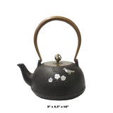 Handmade Quality Asian Heavy Cast Iron Teapot Shape Display Art cs4797S