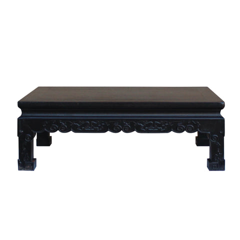 tan wood carved square table