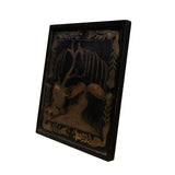 Hand Painted Golden Graphic Black Lacquer Square Display Disc Plate Tray cs4834S