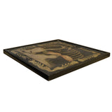 Hand Painted Golden Graphic Black Lacquer Square Display Disc Plate Tray cs4834S