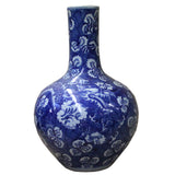 blue and white flower painting vase