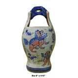 Chinese Handmade Blue White Porcelain  Bucket Shape Pot Planter cs4872S