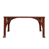 Chinese Yellowish Brown Rosewood Rectangular Dining Table Set 6 Chairs cs4887S