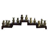 Set of 12 Chinese Animal Zodiac Metal Miniature Figures