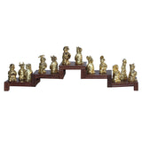 Set of 12 Chinese Animal Zodiac Metal Miniature Figures