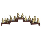Set of 12 Chinese Animal Zodiac Metal Miniature Figures