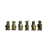 Set of 12 Chinese Animal Zodiac Metal Miniature Figures