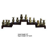 Set of 12 Chinese Animal Zodiac Metal Miniature Figures