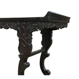 Chinese Brown Huali Rosewood Point Edge Relief Carving Altar Table cs4897S