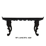 Chinese Brown Huali Rosewood Point Edge Relief Carving Altar Table cs4897S