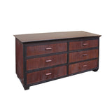 Oriental Bamboo Accent 6 Drawers Console Sideboard Table Cabinet cs4940S