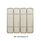 Fine Polish Raw Finish Bar Pattern Wood Panel Screen Room Divider cs4943S
