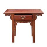 Chinese Oriental Brown Ru Yi Drawer Altar Foyer Side Table cs4967S