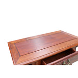 Chinese Oriental Brown Ru Yi Drawer Altar Foyer Side Table cs4967S