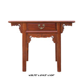 Chinese Oriental Brown Ru Yi Drawer Altar Foyer Side Table cs4967S