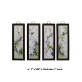 Chinese Color Porcelain Flower Birds Wood Wall Panels Set cs4985S