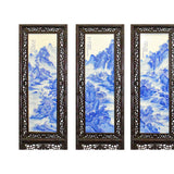 Chinese Mountain River Porcelain Blue & White Painting Wall Panel Set cs5057S
