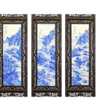 Chinese Mountain River Porcelain Blue & White Painting Wall Panel Set cs5057S
