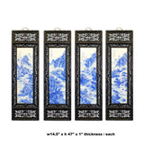 Chinese Mountain River Porcelain Blue & White Painting Wall Panel Set cs5057S