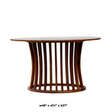 Chinese Oval Light Brown Rosewood Entryway Foyer Pedestal Table cs5066S