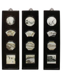 Chinese Rosewood Dream Stone Scenery Wall Panel Set 4 Pieces cs5067S