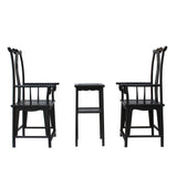 Chinese Traditional Tan Wood Yoke-Back Armchair Set w Small Table cs5071S